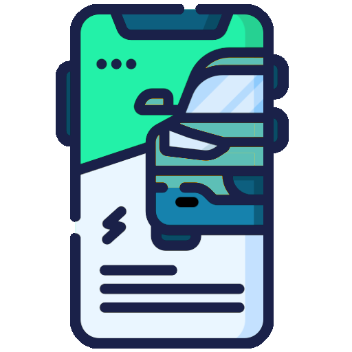Icone de voiture avec application mobile